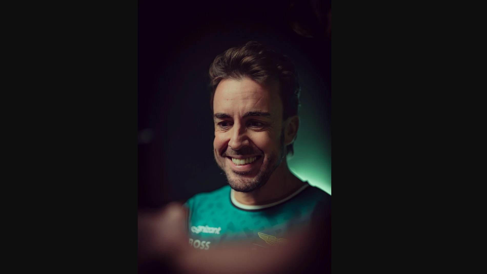 Fernando Alonso, sonriente