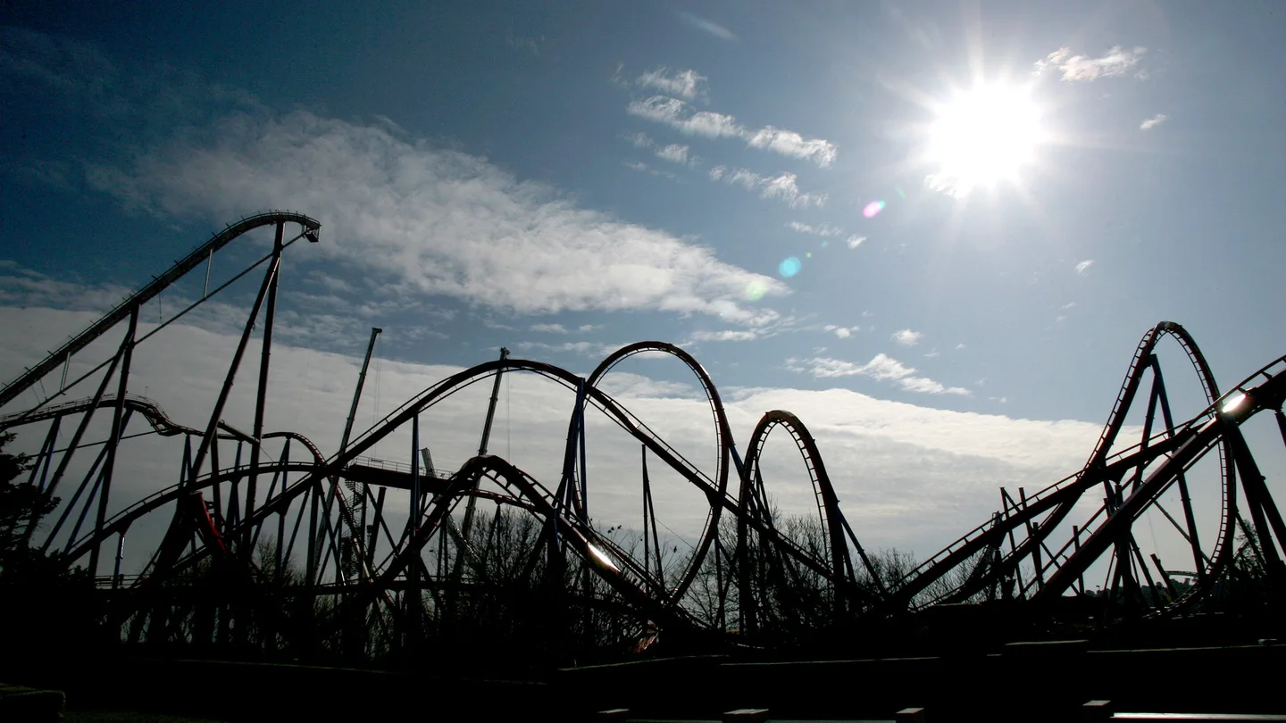 Imagen de archivo de una vista del parque temático PortAventura Imagen de archivo de una vista del parque temático PortAventura