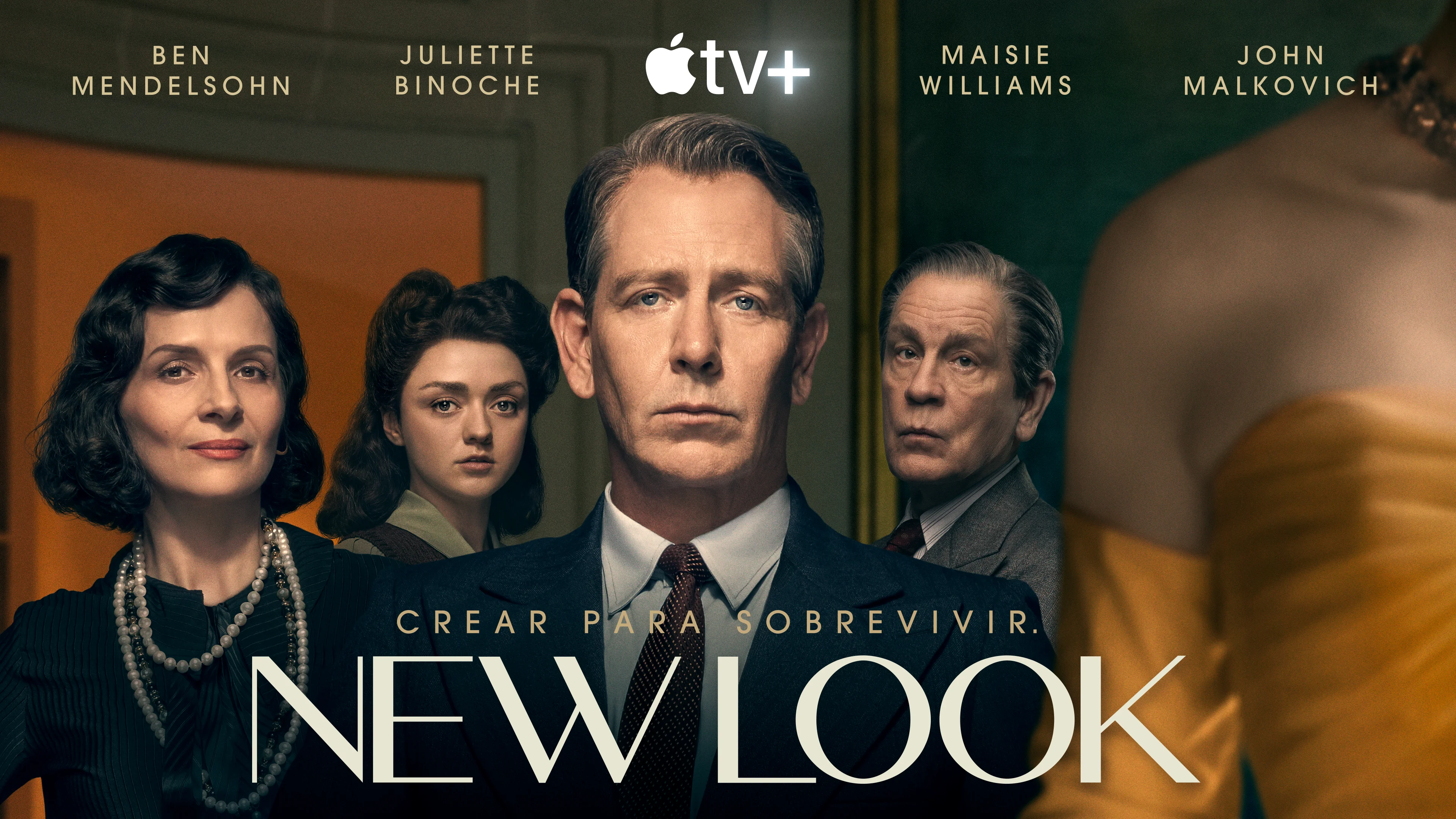 Cartel oficial de la nueva serie 'New Look' sobre Christian Dior y la alta costura.