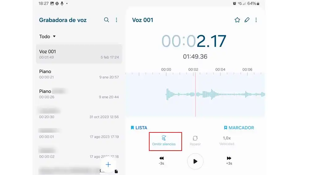 Escuchando notas de voz sin silencios Escuchando notas de voz sin silencios