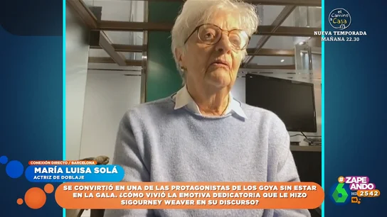 María Luisa Solá, dobladora de Sigourney Weaver, tras su gesto en los Goya: "Ha dado visibilidad a la profesión" María Luisa Solá, dobladora de Sigourney Weaver, tras su gesto en los Goya: "Ha dado visibilidad a la profesión"