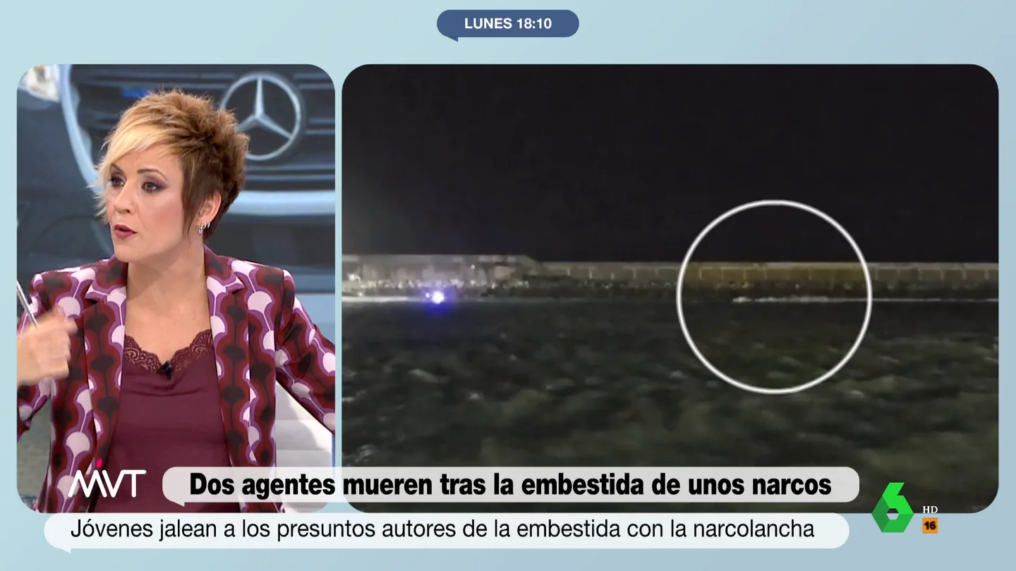 Cristina Pardo, tras ver jalear a la narcolancha que embistió a los guardias civiles "¿Se les puede empurar por algo?", pregunta Cristina Pardo a Beatriz de Vicente sobre los jóvenes que jalearon las embestidas de la narcolancha a la embarcación de la Guardia Civil. La abogada asegura en este vídeo que "lo veo complicado".