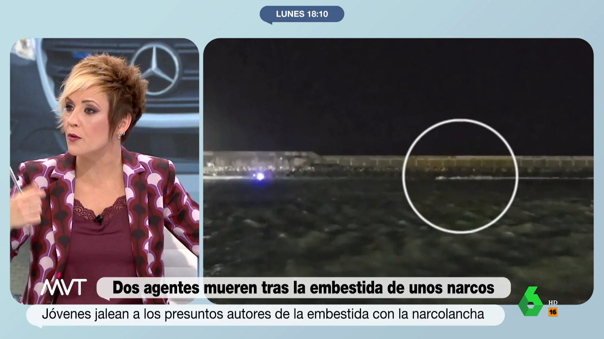 "¿Se les puede empurar por algo?", pregunta Cristina Pardo a Beatriz de Vicente sobre los jóvenes que jalearon las embestidas de la narcolancha a la embarcación de la Guardia Civil. La abogada asegura en este vídeo que "lo veo complicado".