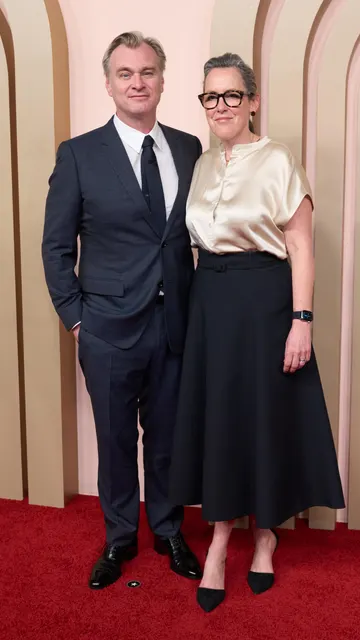 Christopher Nolan with Emma Thomas at the Oscars luncheon