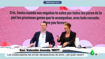 Cristina Pardo desvela en directo quién le ha escrito una 'declaración de amor' por San Valentín