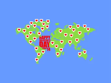 Mapa del mundo con corazones Mapa del mundo con corazones