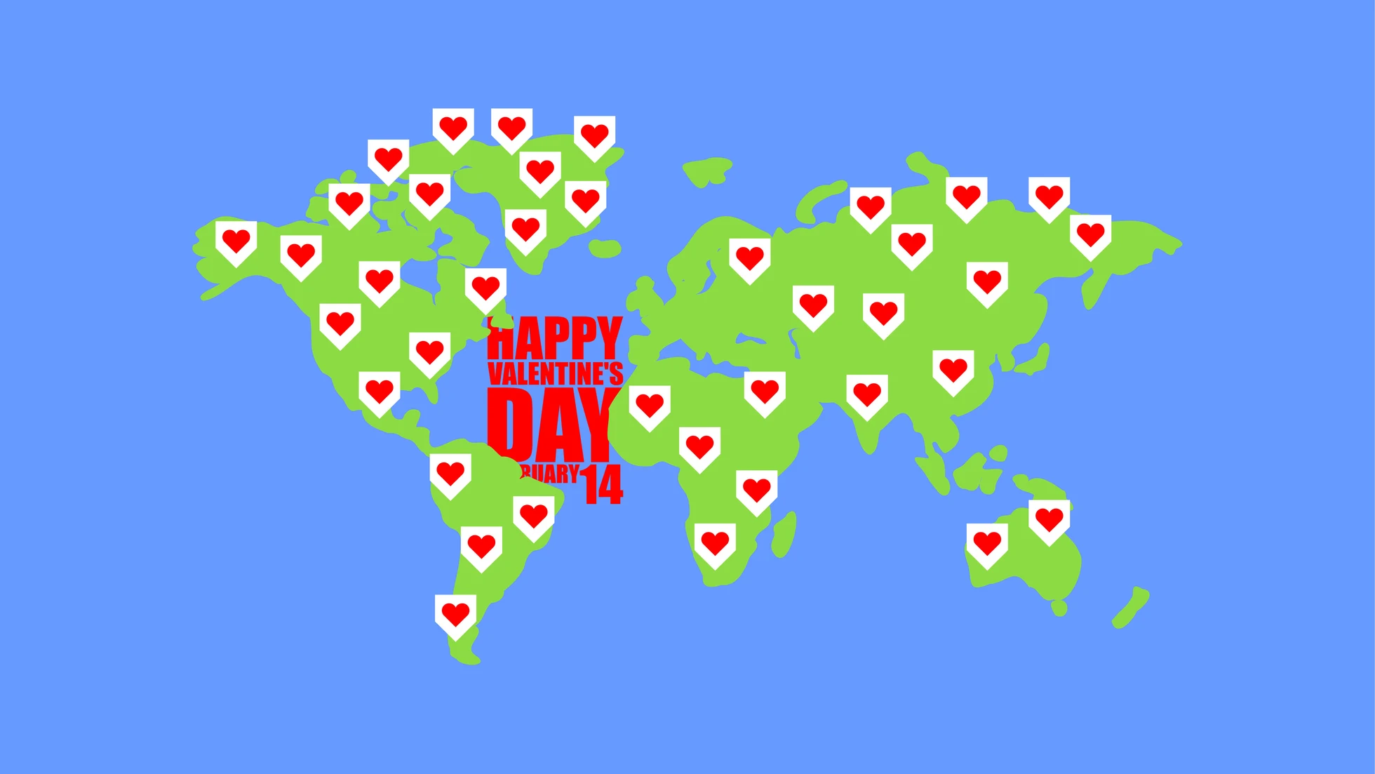 Mapa del mundo con corazones Mapa del mundo con corazones