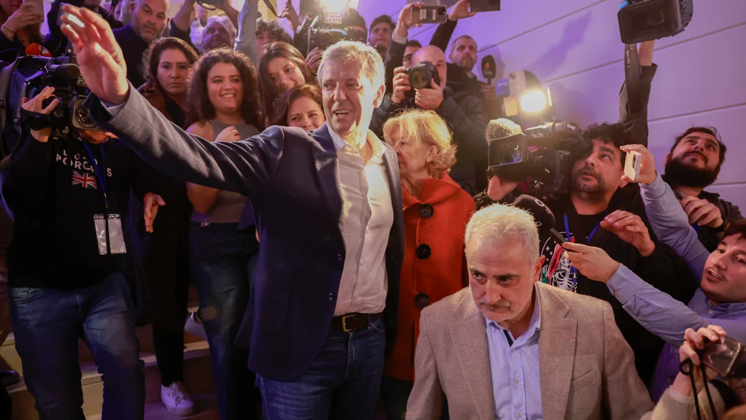 Alfonso Rueda durante la noche del 18F