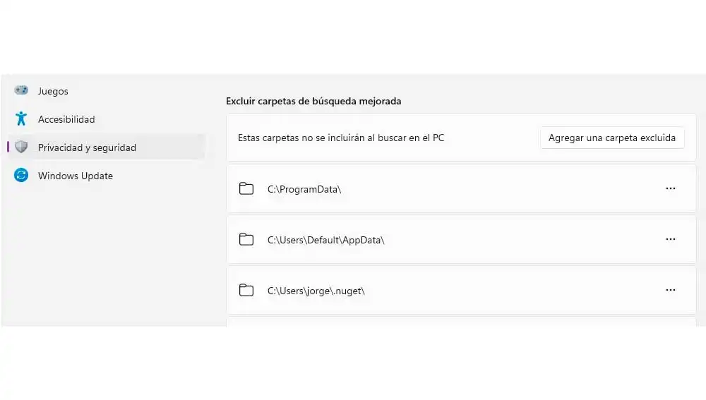 Excluyendo carpetas de la búsqueda de Windows Excluyendo carpetas de la búsqueda de Windows