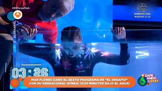 Mar Flores bate el r&eacute;cord de la temporada en la prueba de apnea de El desaf&iacute;o