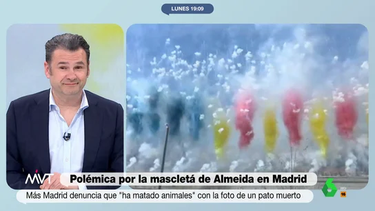 El mensaje de Iñaki López a Almeida sobre la mascletá de Madrid "Años solicitándola y por fin tuvimos la mascletá que los madrileños estábamos deseando", ironiza Iñaki López en este vídeo de Más Vale Tarde sobre la apuesta de Almeida con la alcaldesa de Valencia que, recuerda, "hemos pagado entre todos".
