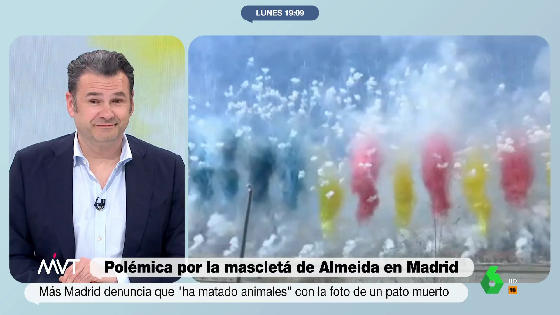 "Años solicitándola y por fin tuvimos la mascletá que los madrileños estábamos deseando", ironiza Iñaki López en este vídeo de Más Vale Tarde sobre la apuesta de Almeida con la alcaldesa de Valencia que, recuerda, "hemos pagado entre todos".