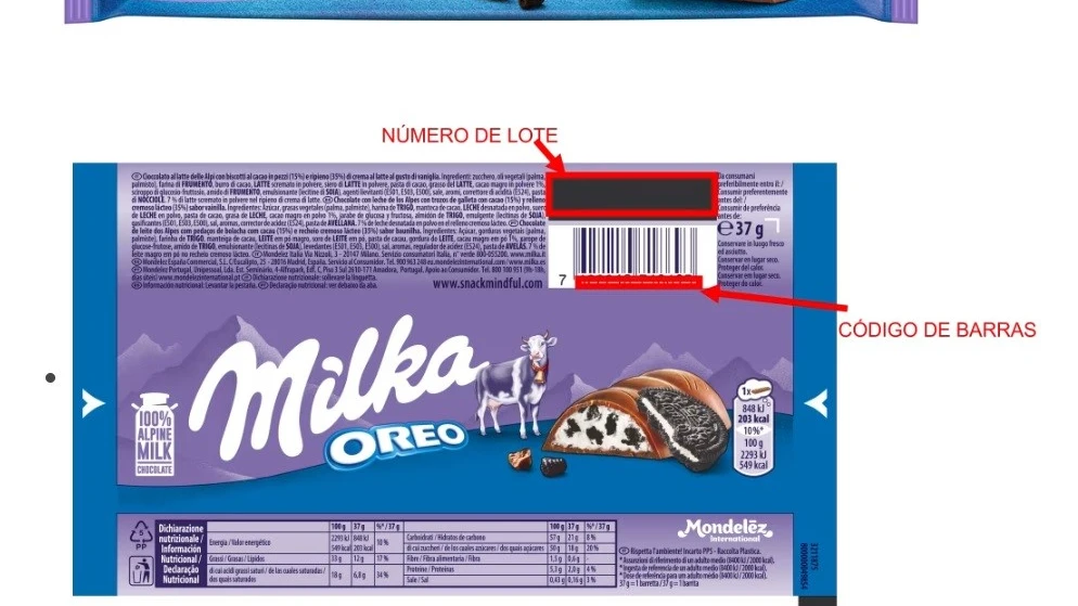 Alerta por la posible presencia de fragmentos de plástico en una barrita de chocolate