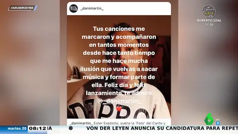 Dani Martín sorprende con una nueva canción dedicada a Ester Expósito: "Por qué no me miras si yo la escribí por nosotros"