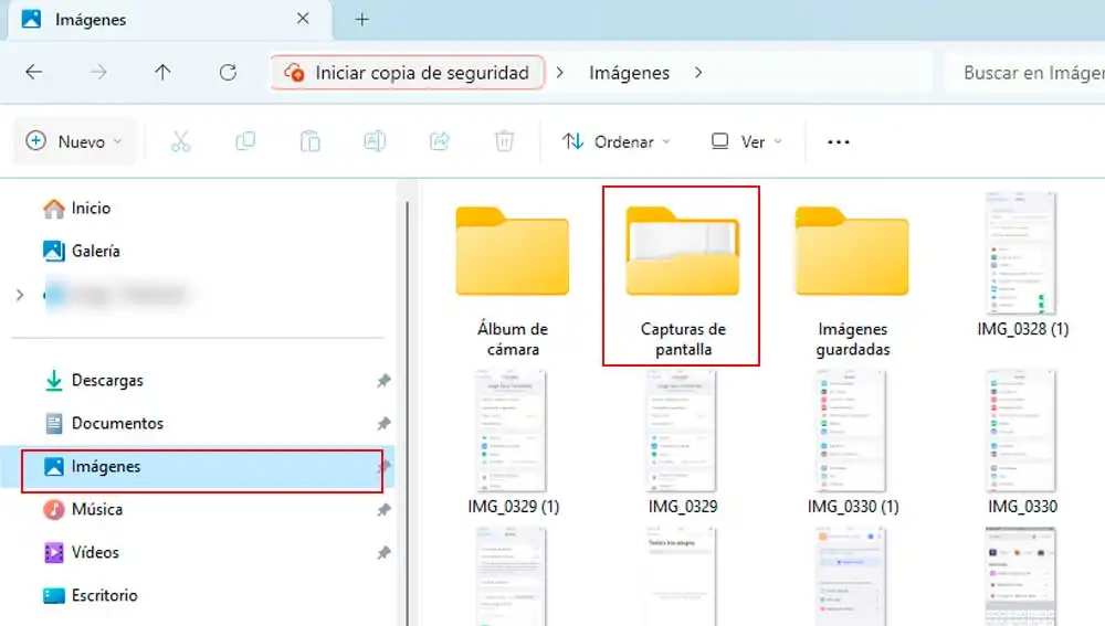 Aquí se guardan las capturas de pantalla Aquí se guardan las capturas de pantalla