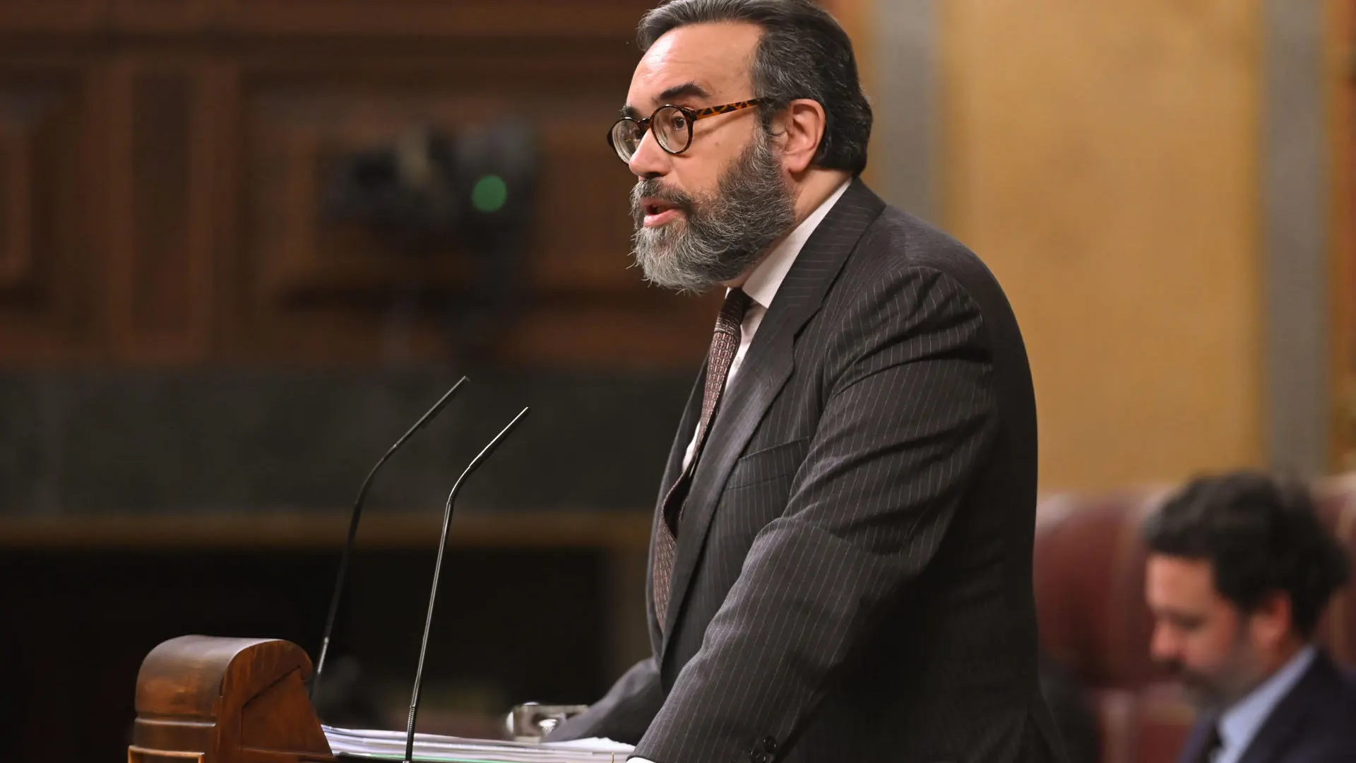 El diputado de Vox José María Sánchez interviene en el Congreso