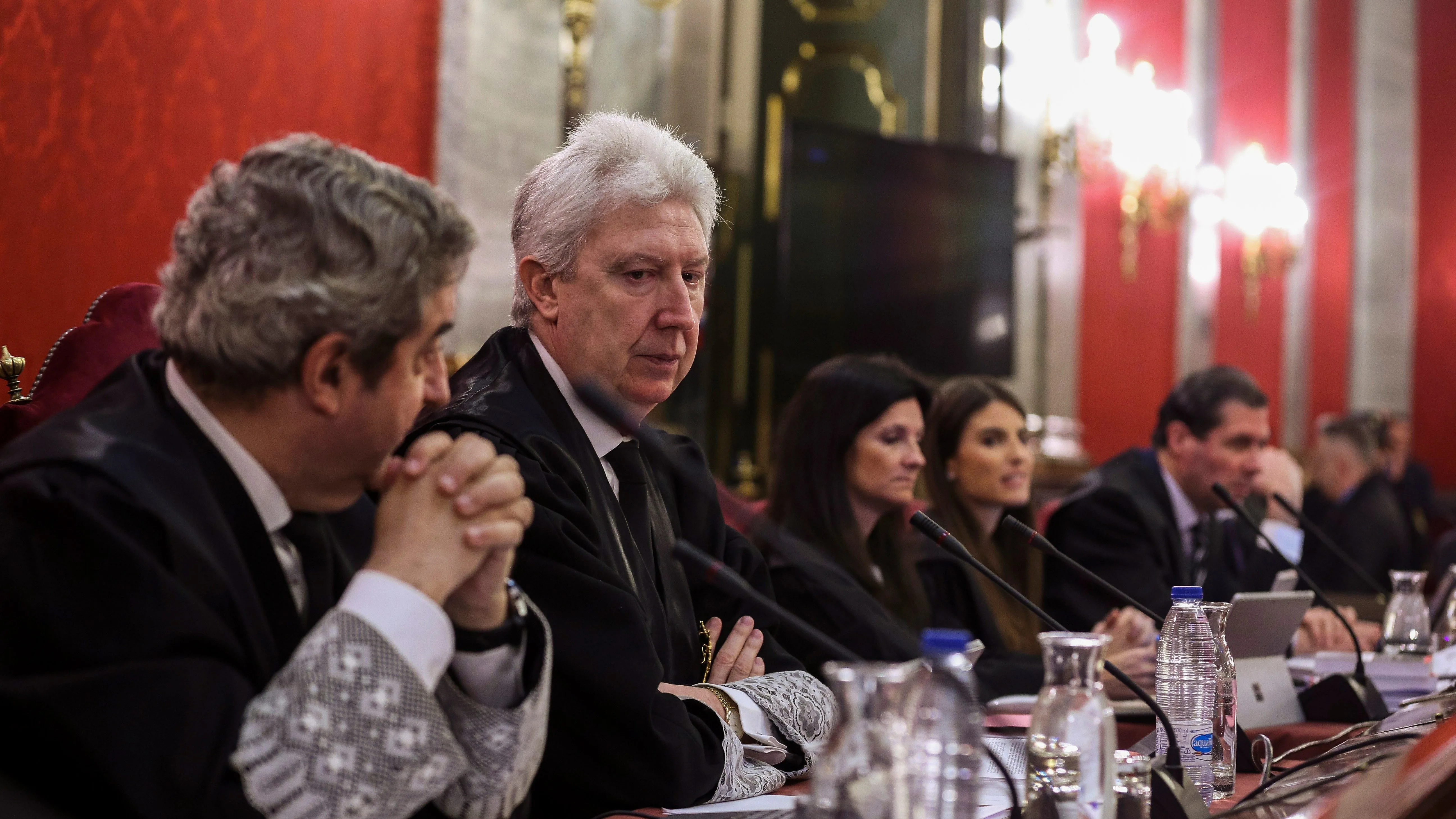 Los fiscales Javier Zaragoza y Fidel Cadena, durante el juicio del 'proces'