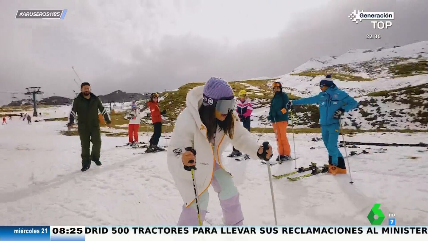 El surrealista v&iacute;deo de Anabel Pantoja gritando mientras intenta esquiar en Andorra: "&iexcl;Quitarse de ah&iacute;!"