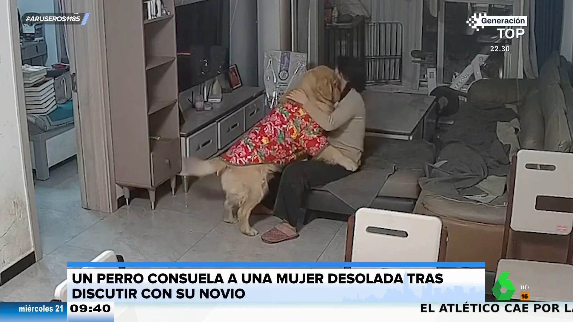 El entrañable gesto de un perro que consuela a su dueña desolada tras discutir con su novio