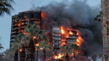 Imagen del incendio en Valencia