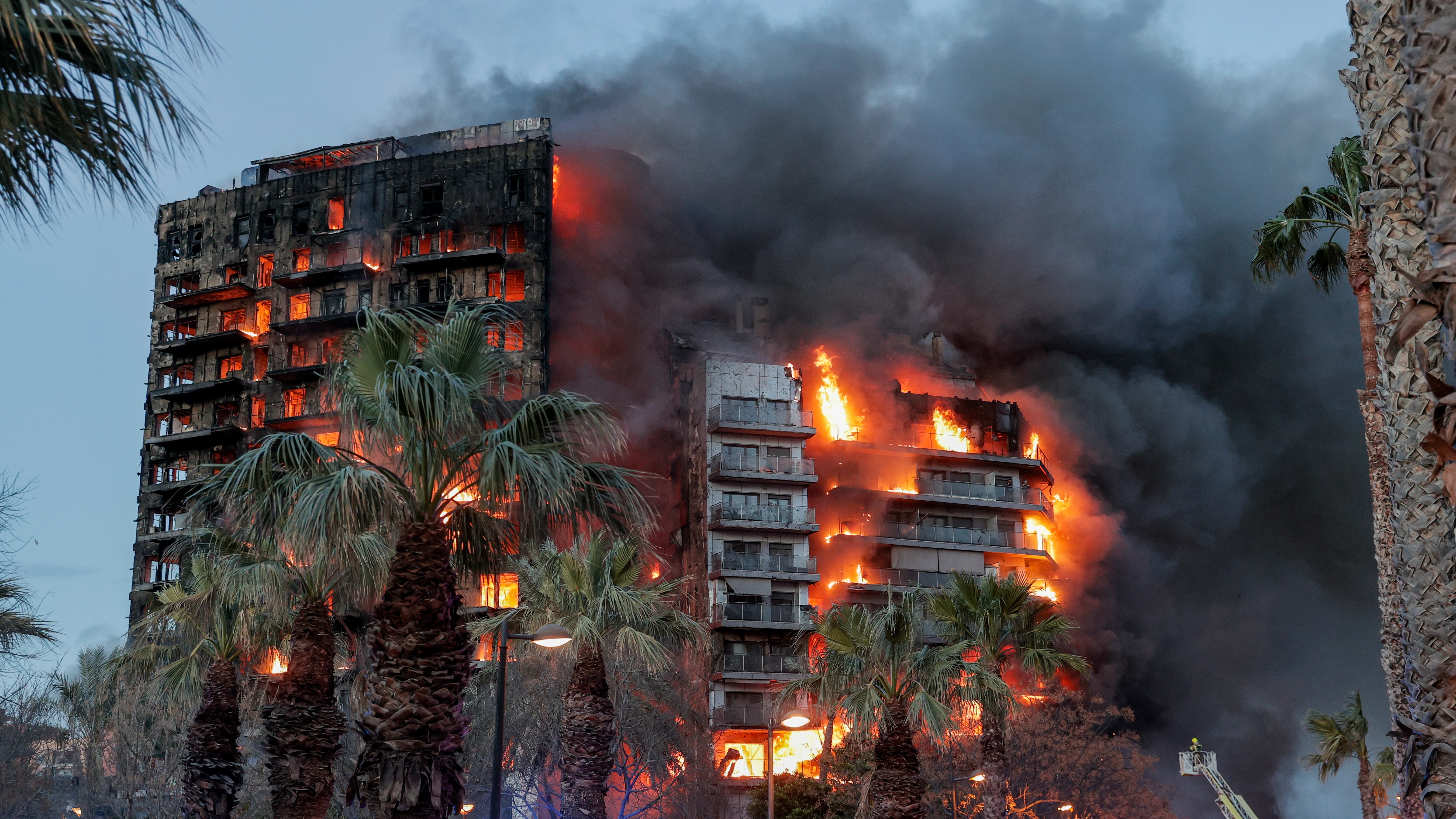 Imagen del incendio en Valencia