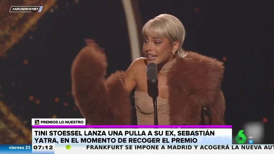 El dardo de Tini Stoessel, ex de Sebastián Yatra, al ganar un premio por su álbum presuntamente dedicado a él El dardo de Tini Stoessel, ex de Sebastián Yatra, al ganar un premio por su álbum presuntamente dedicado a él