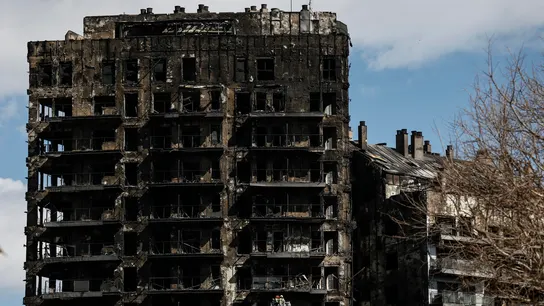 Los dos edificios quemados por el incendio en Valencia Los dos edificios quemados por el incendio en Valencia