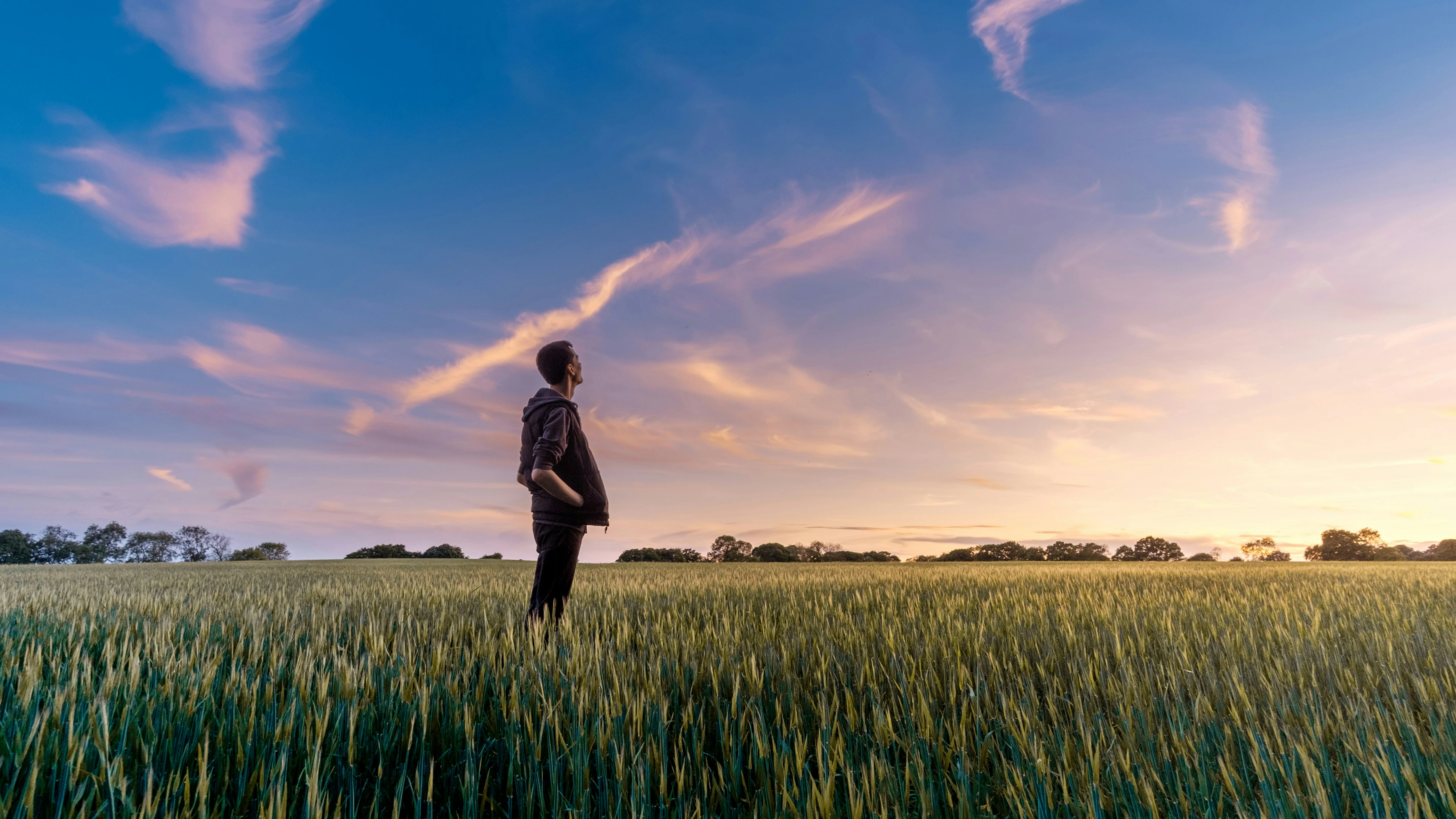 Imagen de un joven en el campo