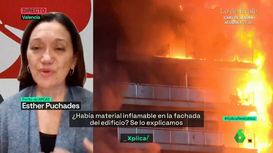 La imagen del incendio de Valencia que llama la atención a una perito La imagen del incendio de Valencia que llama la atención a una perito