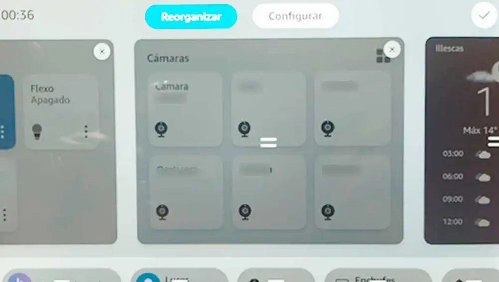 Ordenando las cámara en el nuevo Echo Hub Ordenando las cámara en el nuevo Echo Hub