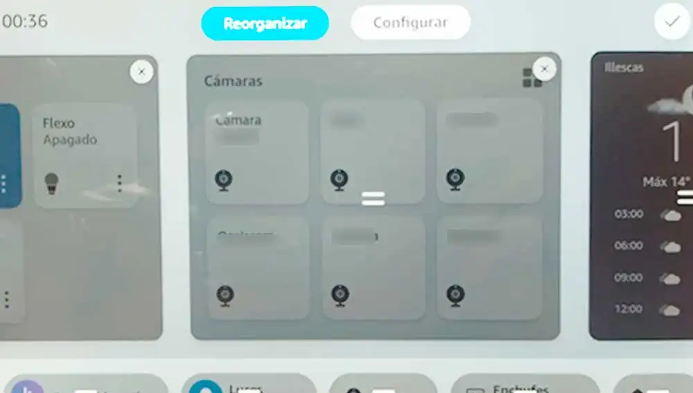 Ordenando las cámara en el nuevo Echo Hub