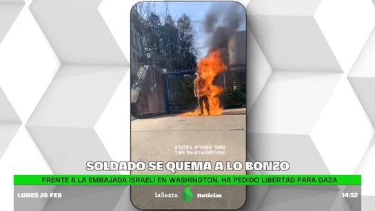 Muere el militar de EEUU que se quemó a lo bonzo frente a la embajada de Israel en Washington al grito de "Palestina libre" Muere el militar de EEUU que se quemó a lo bonzo frente a la embajada de Israel en Washington al grito de "Palestina libre"