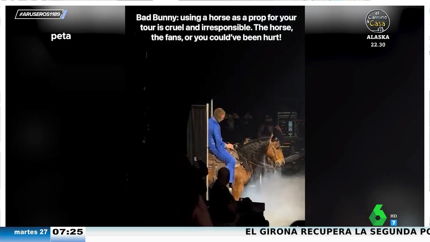 Bad Bunny, acusado de maltrato animal tras arrancar su gira subido a un caballo: este es el polémico momento Bad Bunny, acusado de maltrato animal tras arrancar su gira subido a un caballo: este es el polémico momento
