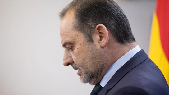 El exministro José Luis Ábalos, durante la rueda de prensa que ha ofrecido en el Congreso El exministro José Luis Ábalos, durante la rueda de prensa que ha ofrecido en el Congreso