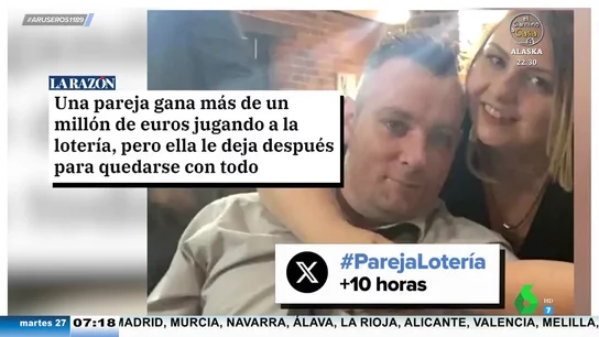 Una pareja se separa tras ganar más de un millón de euros en la lotería: "Como ella pagó, se ha divorciado para cobrarlo sola" Una pareja se separa tras ganar más de un millón de euros en la lotería: "Como ella pagó, se ha divorciado para cobrarlo sola"