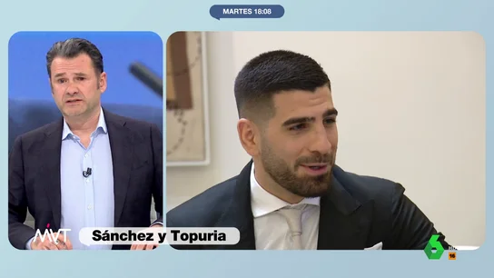 Iñaki López, sobre la reunión de Pedro Sánchez con Ilia Topuria Más Vale Tarde analiza en este vídeo las primeras imágenes de Pedro Sánchez en medio de la tormenta política causada por el 'caso Koldo' y la marcha de José Luis Ábalos al Grupo Mixto, entre ellas su encuentro con el campeón de UFC Ilia Topuria.