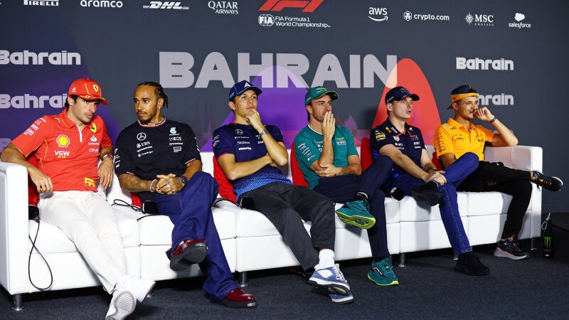 Los pilotos de la Fórmula 1 en una rueda de prensa