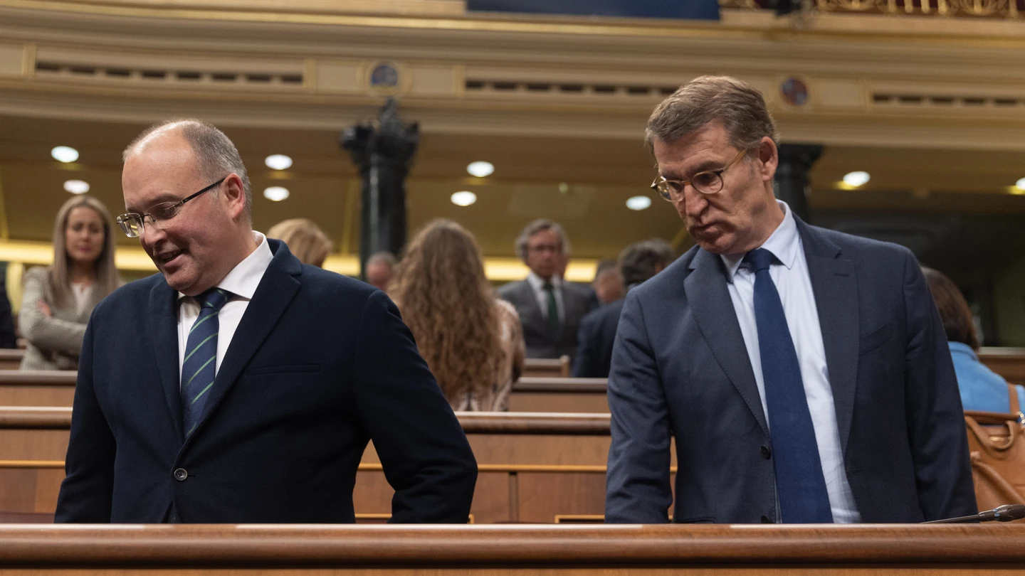 El portavoz del PP en el Congreso, Miguel Tellado, y el líder del PP, Alberto Núñez Feijóo El portavoz del PP en el Congreso, Miguel Tellado, y el líder del PP, Alberto Núñez Feijóo