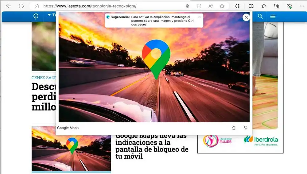 Truco para ampliar las imágenes en Google Chrome