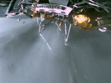 Aterrizador Odiseo de EEUU en suelo lunar