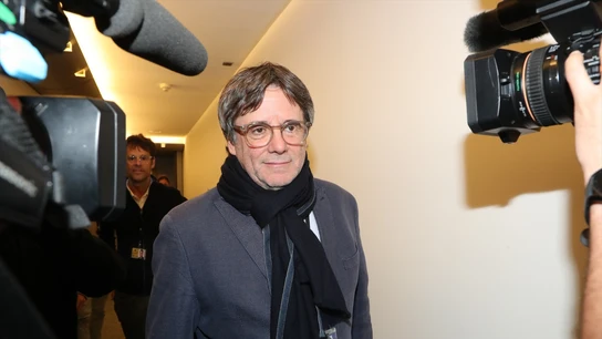 El expresidente de la Generalitat, Carles Puigdemont, a su llegada al Parlamento Europeo. El expresidente de la Generalitat, Carles Puigdemont, a su llegada al Parlamento Europeo.