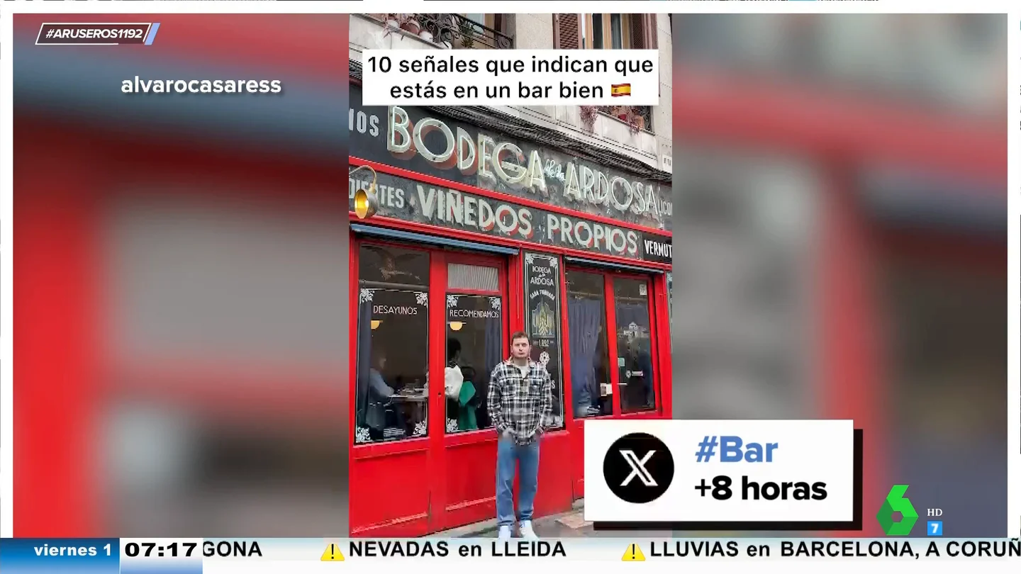 El influencer Álvaro Casares explica cómo identificar un buen bar El influencer Álvaro Casares explica cómo identificar un buen bar