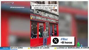 El influencer Álvaro Casares explica cómo identificar un buen bar 