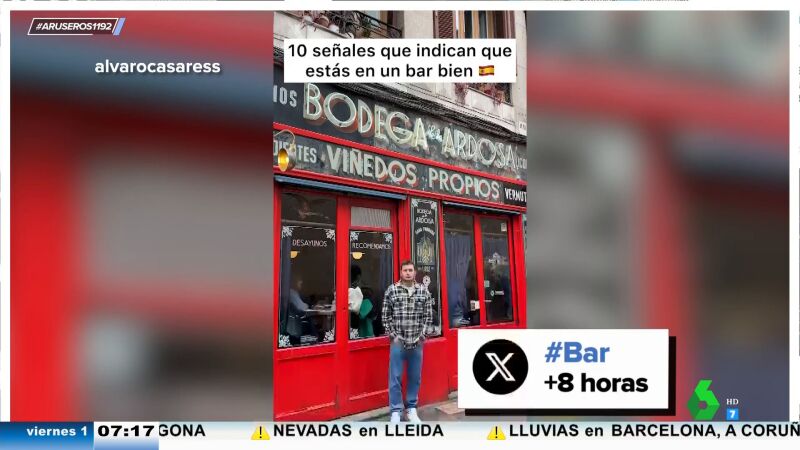 El influencer Álvaro Casares explica cómo identificar un buen bar 