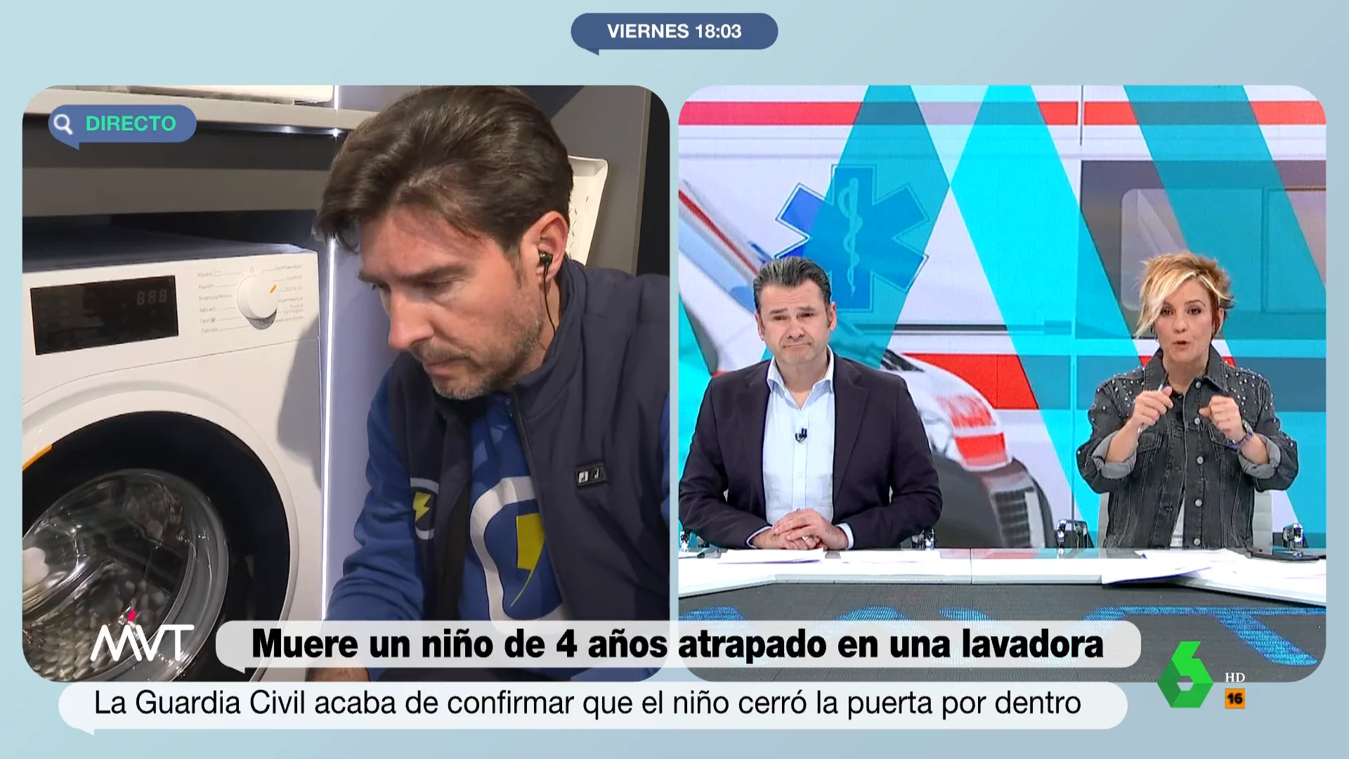 El experto Manuel Amate explica cuánto oxigeno hay dentro de una lavadora: "Es mínimo, en 10 minutos nos dormiríamos"