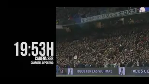 Aficionados en el Bernabéu tras el 11M