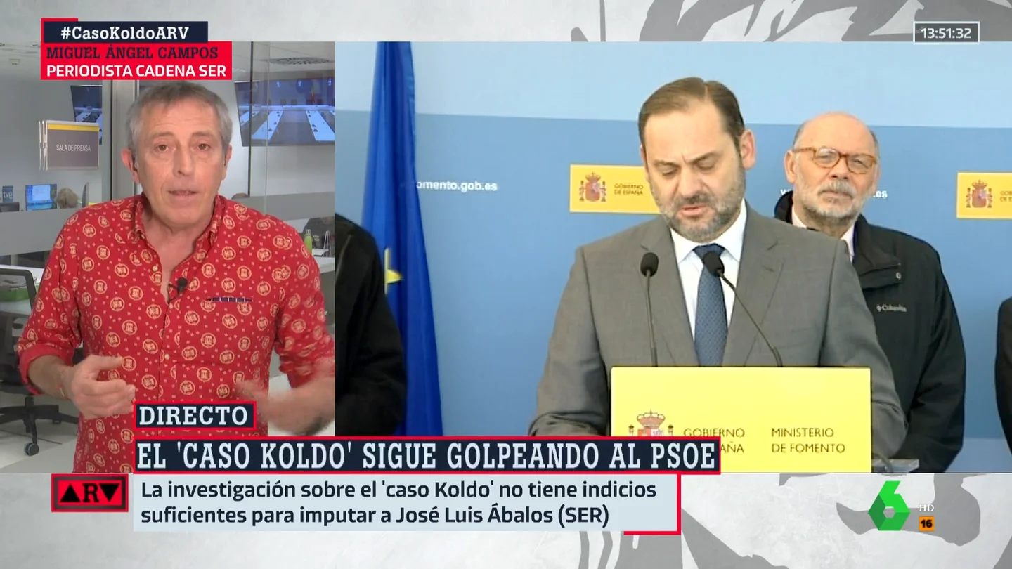 Miguel Ángel Campos analiza la 'trama Koldo': "Los indicios que hay alrededor de Ábalos le están acorralando" Miguel Ángel Campos analiza la 'trama Koldo': "Los indicios que hay alrededor de Ábalos le están acorralando"