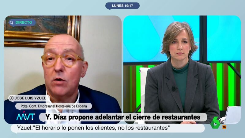 Rifirrafe entre José Luis Yzuel y Tania Sánchez por el horario de los restaurantes: "Lo que dices es falso"