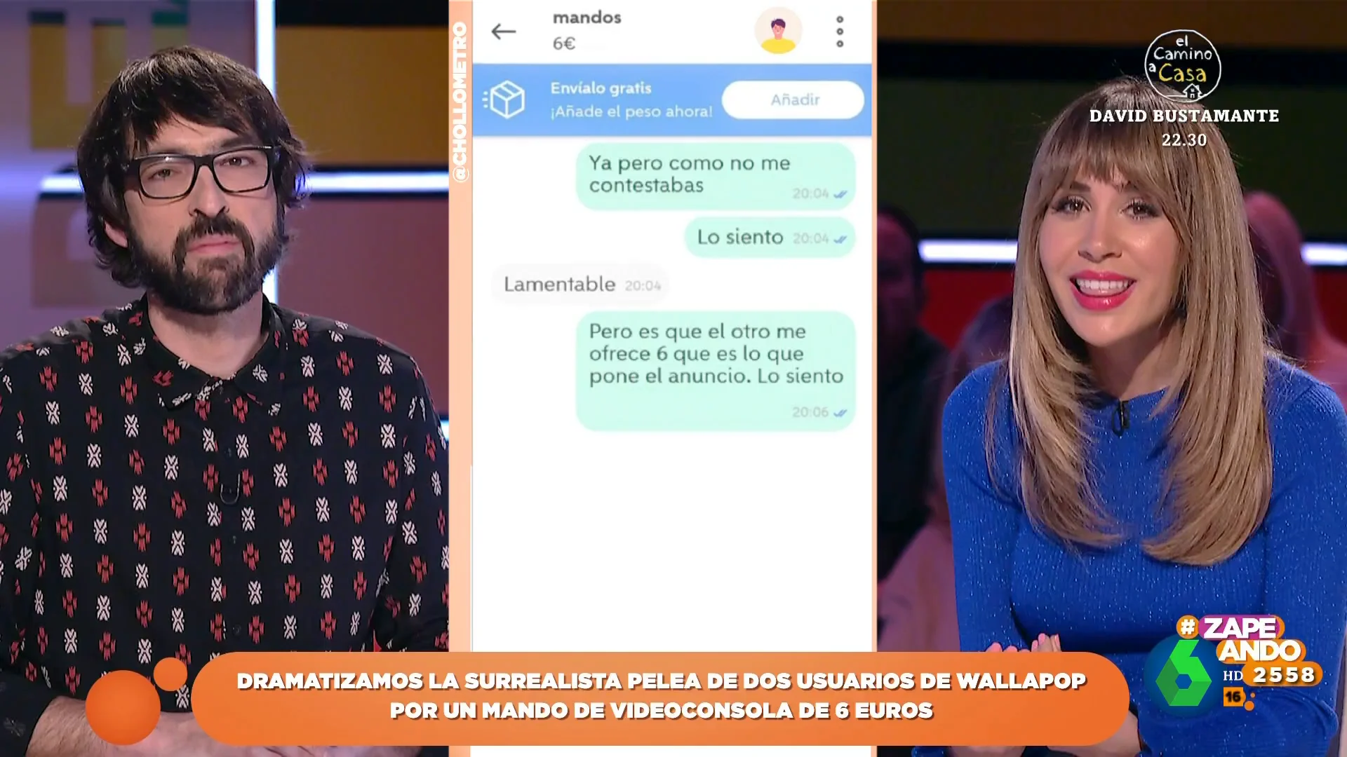 La surrealista discusión por la venta de un mando de segunda mano que recrean Quique Peinado y María Gómez