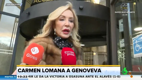 Carmen Lomana, tras ver a Genoveva Casanova escondida en un maletero: "Es una ridiculez, como si fuera Greta Garbo" Carmen Lomana, tras ver a Genoveva Casanova escondida en un maletero: "Es una ridiculez, como si fuera Greta Garbo"